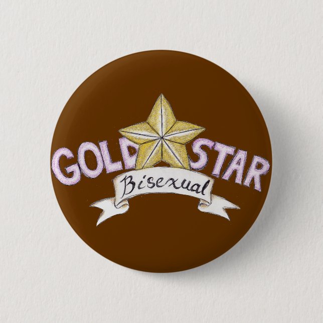 Gold Star Bisexual Button (Front)