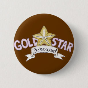 Gold Star Bisexual Button