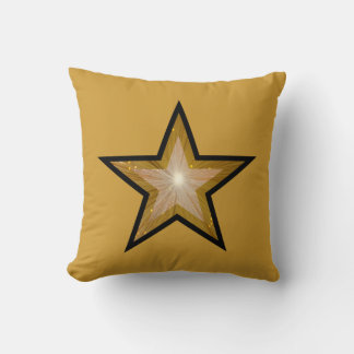 "Gold" Star Black 'Text' throw pillow square gold