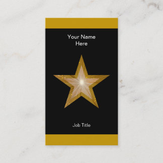 Gold Star business card black stripe vertical