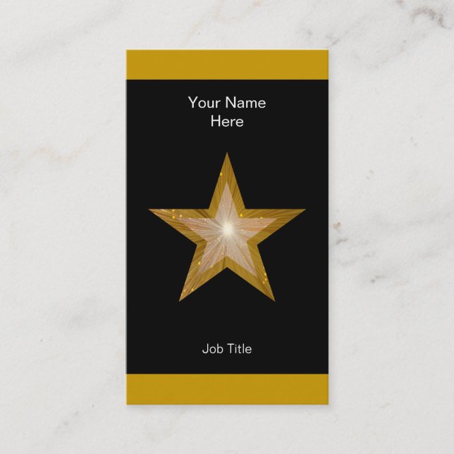 Gold Star business card black stripe vertical (Front)