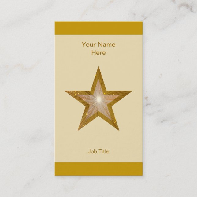 Gold Star business card cream stripe vertical (Front)