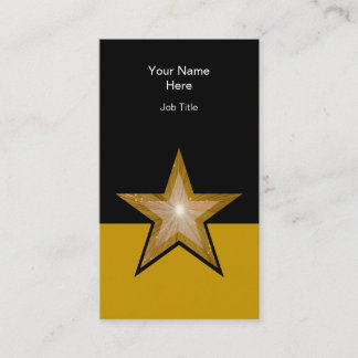 Gold Star business card gold black vertical