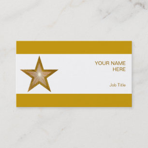 Gold Star business card side star white stripe