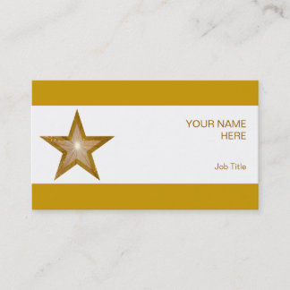 Gold Star business card side star white stripe