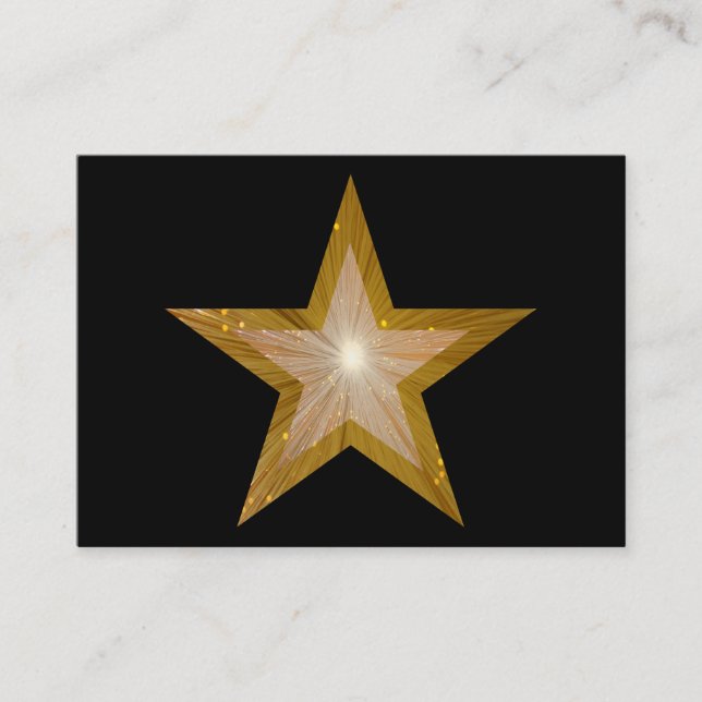 Gold Star business card template chubby black (Front)
