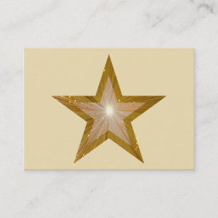 Gold Star business card template chubby cream