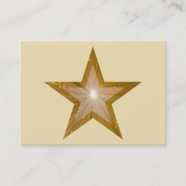 Gold Star business card template chubby cream (Front)