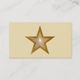 Gold Star business card template cream