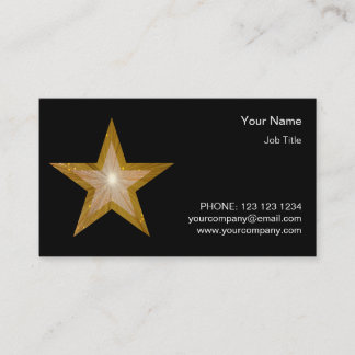 Gold Star business card template side star black
