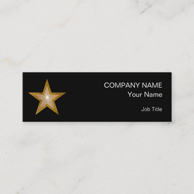 Gold Star business card template skinny black (Front)