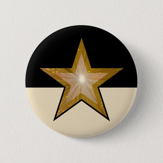 "Gold" Star button black cream (Front)