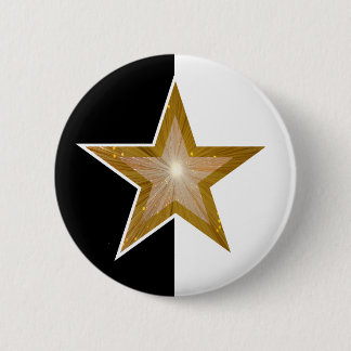 Gold Star button black white
