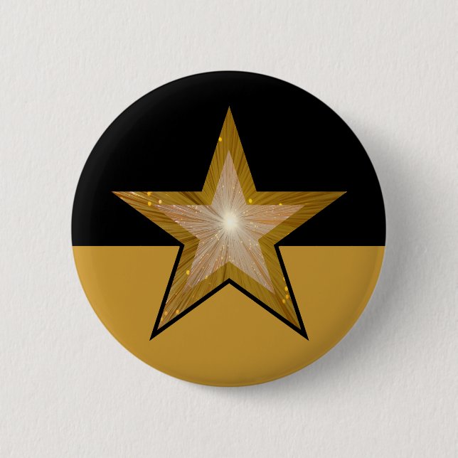 "Gold" Star button gold black (Front)