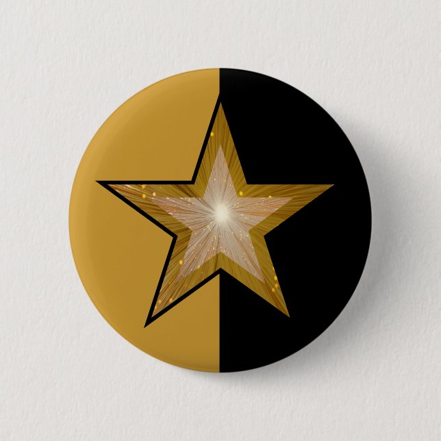 "Gold" Star button gold black (Front)