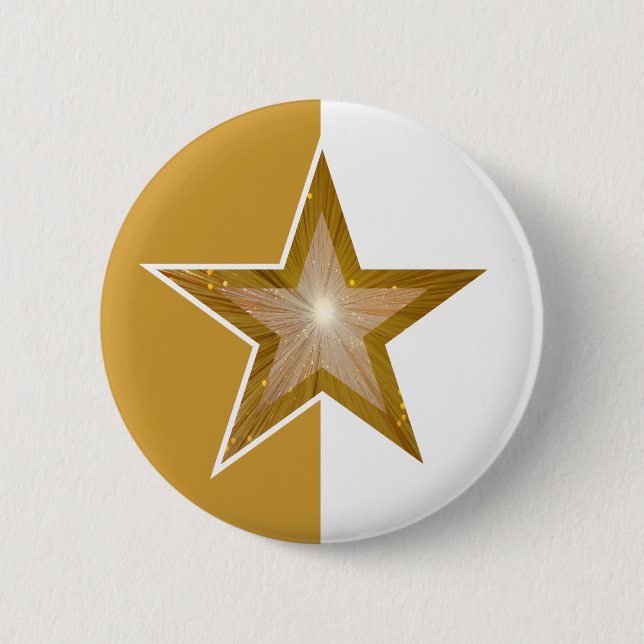Gold Star button gold white (Front)
