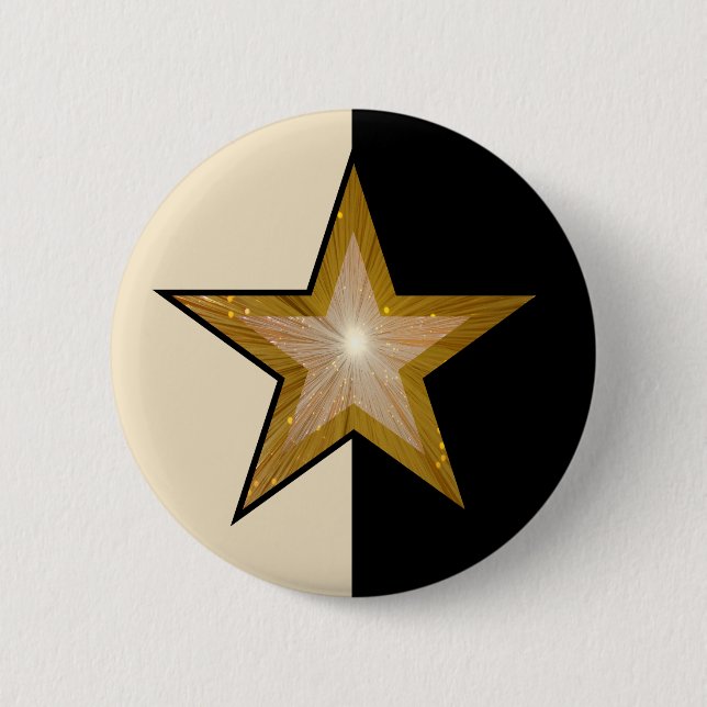 "Gold" Star button pink black (Front)