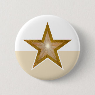 "Gold" Star button white cream