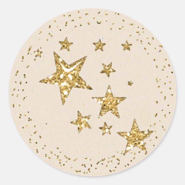 Gold Star Christmas Sticker (Front)