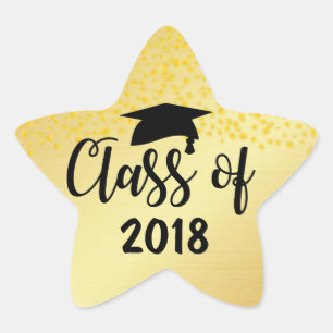 Gold Star Class of 2018 Custom Graduation Sticker