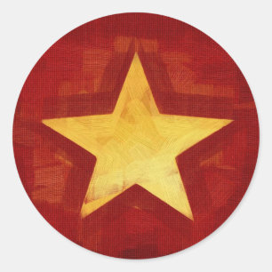 gold star classic round sticker