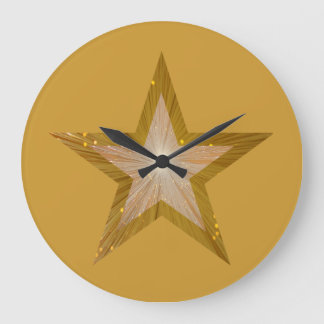 "Gold" Star clock round gold