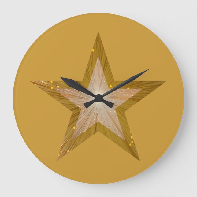 "Gold" Star clock round gold (Front)