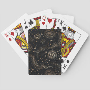 Gold Star Constellation Galaxy Pattern Playing Cards