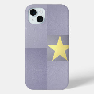 Gold Star Excellence Chic Textured Periwinkle iPhone 15 Mini Case