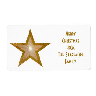 Gold Star 'Family' gift tag label large white