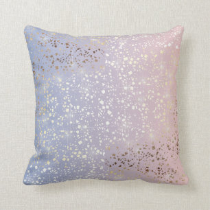 Gold Star Foil Sparkle Rose Quartz Serenity Blue Cushion
