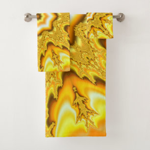 Gold Star Fractal Bath Towel Set