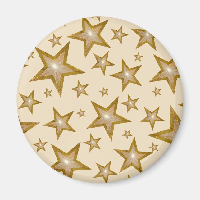 Gold Star fridge magnet round cream (Front)