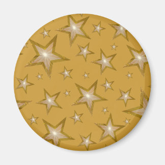 Gold Star fridge magnet round gold