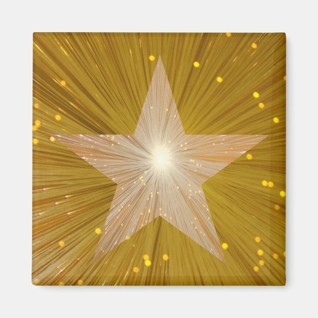 "Gold" Star fridge magnet square (Front)