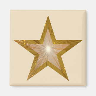 Gold Star fridge magnet square cream