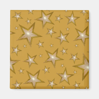 Gold Star fridge magnet square gold