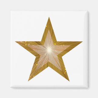 "Gold" Star fridge magnet square white