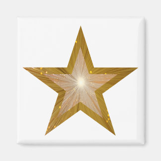 Gold Star fridge magnet square white