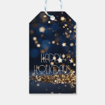 Gold Star Glitter Happy Holidays