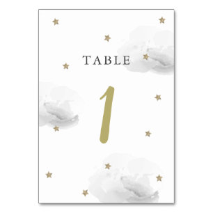 Gold Star & Grey Cloud Table Number