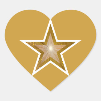 "Gold" Star heart sticker yellow