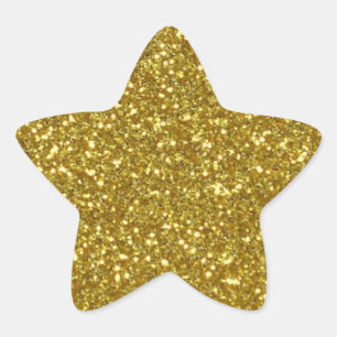 Gold Star in Gold Glitter Texture Star Sticker