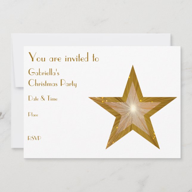 Gold Star invitation front text white (Front)