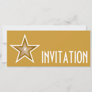 Gold Star 'INVITATION' gold long Invitation