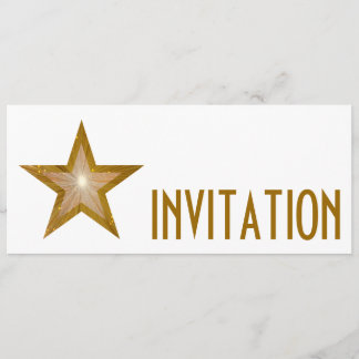 Gold Star 'INVITATION' white long Invitation