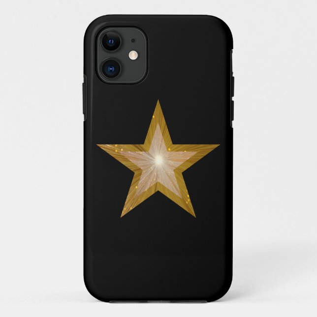 "Gold" Star iPhone case black (Back)
