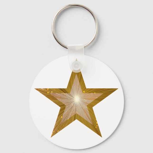 Gold Star keychain white (Front)