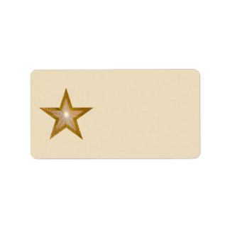 Gold Star label medium cream plain