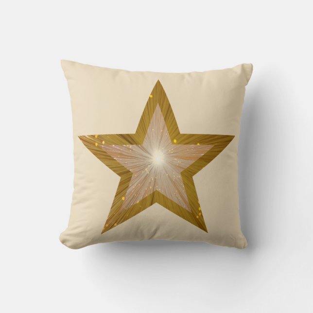 Gold Star large & small throw pillow square cream (Front)